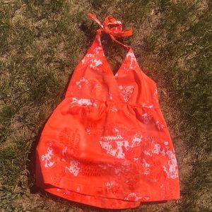 Forever 21 halter sundress pink and white size medium